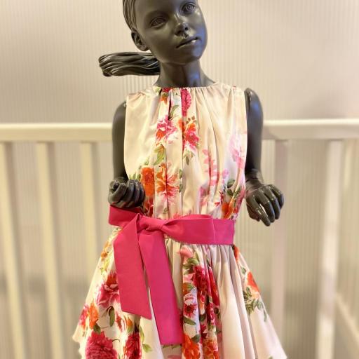 Vestido seda flores
